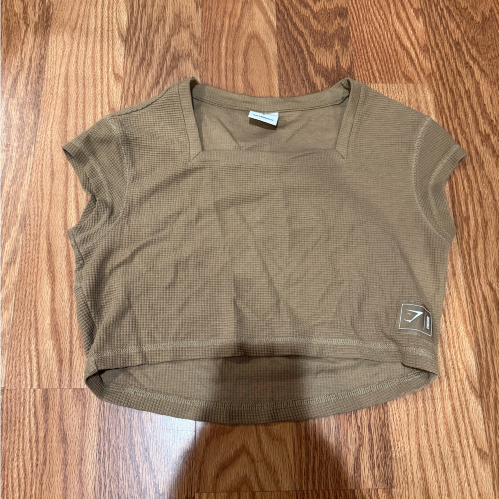 Gymshark Tan Waffle Crop Top